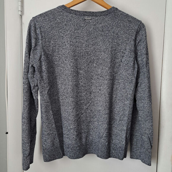 Nautica Navy Anchor Intarsia Long Sleeve Cotton Sweater Women's Large - Picture 2 of 7